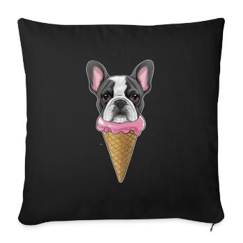 French Bulldog as Waffle Cream - Sofa pillowcase 17,3'' x 17,3'' (45 x 45 cm) - black - Front