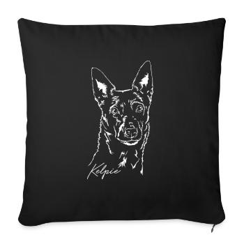 KELPIE Hütehund Hund Agility Hunde Wilsigns - Sofakissenbezug 45 x 45 cm - Schwarz - Vorne