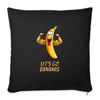 Let's go bananas - party banana muscles yellow - Sofa pillowcase 17,3'' x 17,3'' (45 x 45 cm) - black - Front