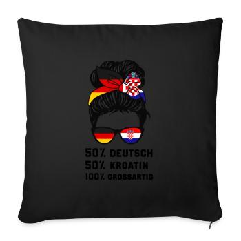 Deutsche Kroatin Kroatien Geschenk - Sofakissenbezug 45 x 45 cm - Schwarz - Vorne