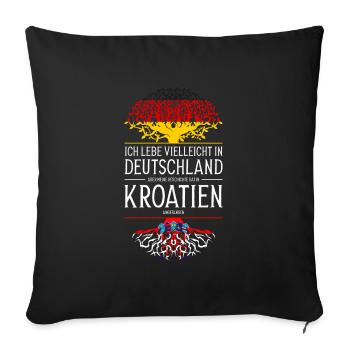 Deutsch Kroatisch Kroate Geschenk - Sofakissenbezug 45 x 45 cm - Schwarz - Vorne