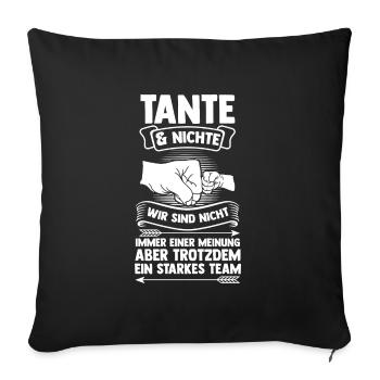 Tante & Nichte Familie Nichte Geschenk - Sofakissenbezug 45 x 45 cm - Schwarz - Vorne