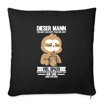 Abschied Kollegin Abschiedsparty Geschenk - Sofakissenbezug 45 x 45 cm - Schwarz - Vorne