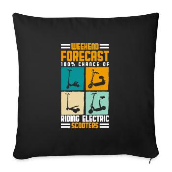 Scooter Rider Electric E-Scooter Hybrid - Sofa pillowcase 17,3'' x 17,3'' (45 x 45 cm) - black - Front