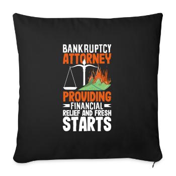 Bankruptcy Attorney: Providing Financial Relief - Sofa pillowcase 17,3'' x 17,3'' (45 x 45 cm) - black - Front