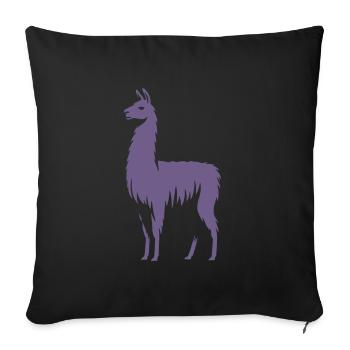 Silhouette de lama - Housse de coussin décorative 45 x 45 cm - noir - Devant