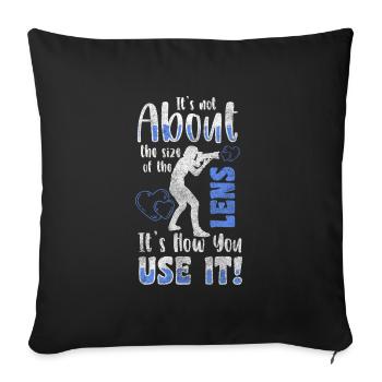 Camera Heartbeat - Sofa pillowcase 17,3'' x 17,3'' (45 x 45 cm) - black - Front