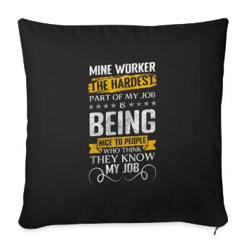 Travailleur minier Buddy - Housse de coussin décorative 45 x 45 cm - noir - Devant