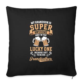 Grandma Grandchild Birth - Sofa pillowcase 17,3'' x 17,3'' (45 x 45 cm) - black - Front