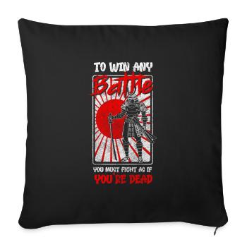 Combattant, Arts martiaux, Asiatique, Combat à l’épée - Housse de coussin décorative 45 x 45 cm - noir - Devant