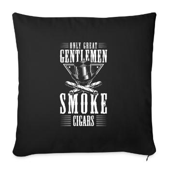 Tabac Cigare Fumée de cigarette - Housse de coussin décorative 45 x 45 cm - noir - Devant