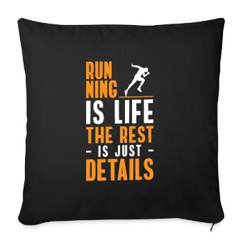 Marathon runner endurance jogging triathlete - Sofa pillowcase 17,3'' x 17,3'' (45 x 45 cm) - black - Front