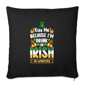 Irish Pub Shamrock Reise Urlaub - Sofakissenbezug 45 x 45 cm - Schwarz - Vorne