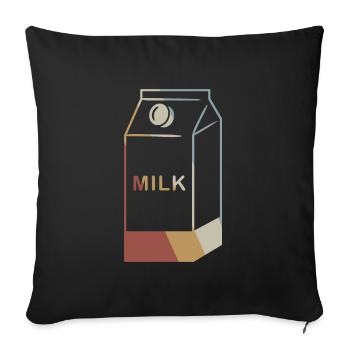 Milk Carton Retro Style Vintage - Sofa pillowcase 17,3'' x 17,3'' (45 x 45 cm) - black - Front