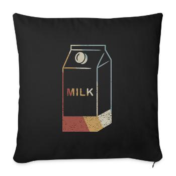 Milk Carton Retro Style Vintage - Sofa pillowcase 17,3'' x 17,3'' (45 x 45 cm) - black - Front