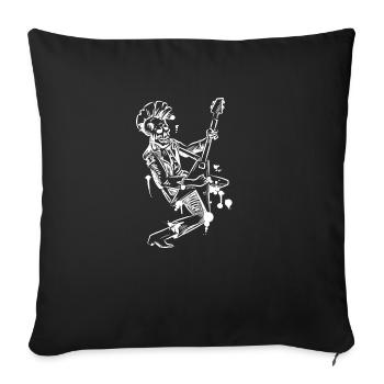 Punk rock guitarist hand drawn - Sofa pillowcase 17,3'' x 17,3'' (45 x 45 cm) - black - Front