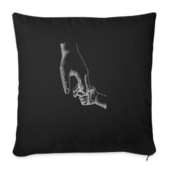 Parent Child Holding Hands - Sofa pillowcase 17,3'' x 17,3'' (45 x 45 cm) - black - Front