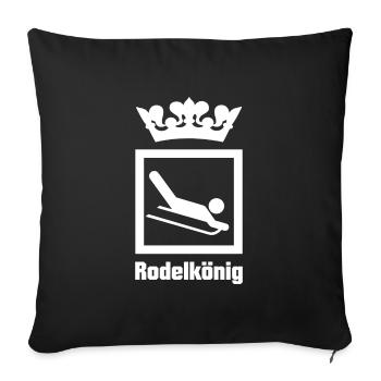 Winter sports - Skiing - Toboggan King - Skiing - Sofa pillowcase 17,3'' x 17,3'' (45 x 45 cm) - black - Front