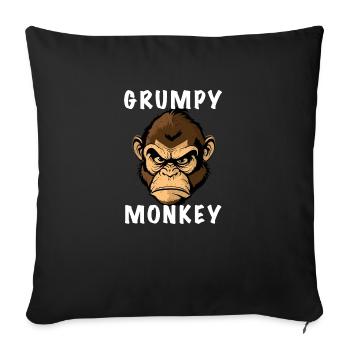 GRUMPY MONKEY - Sofa pillowcase 17,3'' x 17,3'' (45 x 45 cm) - black - Front