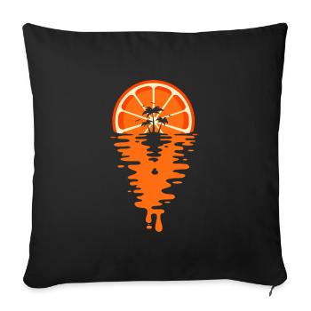Sunset Orange juice - Coucher de soleil Orange - Housse de coussin décorative 45 x 45 cm - noir - Devant