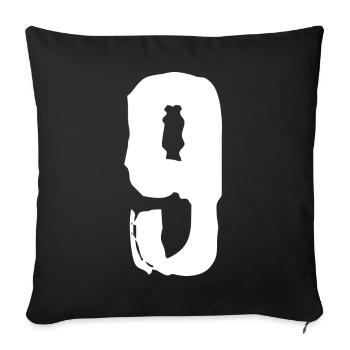 Maillot à 9 chiffres - Housse de coussin décorative 45 x 45 cm - noir - Devant