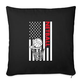 Sport Us Flag Netball - Sofakissenbezug 45 x 45 cm - Schwarz - Vorne