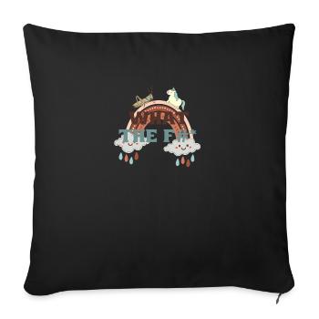 licorne folle : ce que le f# - Housse de coussin décorative 45 x 45 cm - noir - Devant