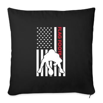 Sport Us Flag Flag Football - Housse de coussin décorative 45 x 45 cm - noir - Devant