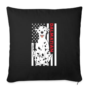 Dalmatian Us Flag - Sofa pillowcase 17,3'' x 17,3'' (45 x 45 cm) - black - Front