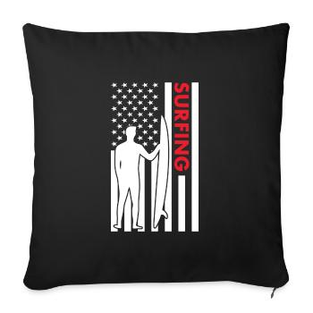 Sport Us Flag Surf - Housse de coussin décorative 45 x 45 cm - noir - Devant