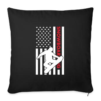 Sport Us Flag Snowboard - Housse de coussin décorative 45 x 45 cm - noir - Devant