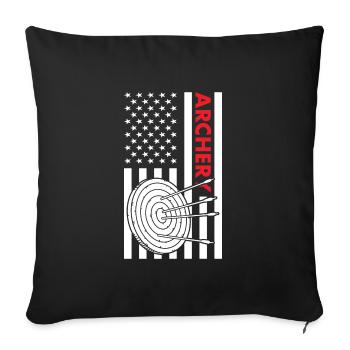 Sport Us Flag Archery - Sofa pillowcase 17,3'' x 17,3'' (45 x 45 cm) - black - Front