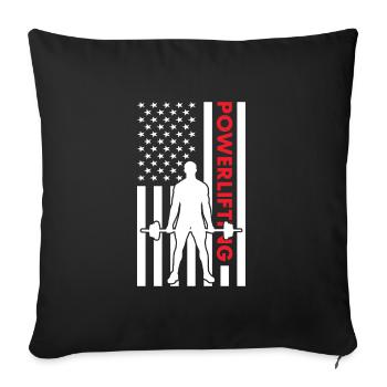 Sport Us Flag Powerlifting - Sofa pillowcase 17,3'' x 17,3'' (45 x 45 cm) - black - Front