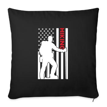 Hiker Us Drapeau Randonnée - Housse de coussin décorative 45 x 45 cm - noir - Devant