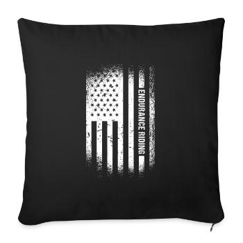 Rider Us Flag Endurance Riding - Sofa pillowcase 17,3'' x 17,3'' (45 x 45 cm) - black - Front
