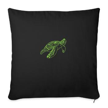 Schildkröte - Sofakissenbezug 45 x 45 cm - Schwarz - Vorne