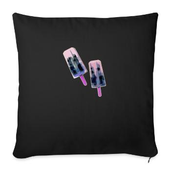 eis am stil,wassereis,buntes eis,sommer - Sofakissenbezug 45 x 45 cm - Schwarz - Vorne