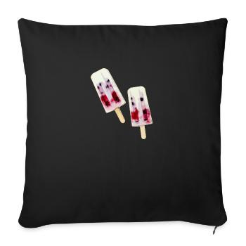 on style, water ice, colorful ice cream, summer - Sofa pillowcase 17,3'' x 17,3'' (45 x 45 cm) - black - Front