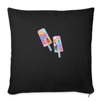 eis am stil,wassereis,buntes eis,sommer - Sofakissenbezug 45 x 45 cm - Schwarz - Vorne