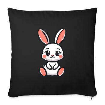 Rabbit Rabbit - Sofa pillowcase 17,3'' x 17,3'' (45 x 45 cm) - black - Front