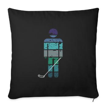 floorballer floorballer joueur de floorball intelligent - Housse de coussin décorative 45 x 45 cm - noir - Devant