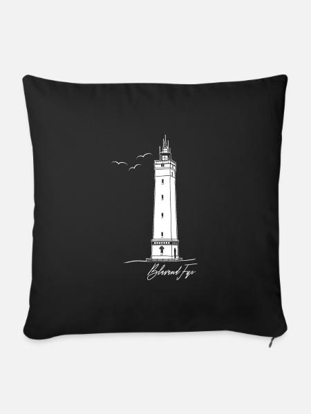 Dänemark Blavand Fyr Leuchtturm Urlaub - Sofakissenbezug 45 x 45 cm - Schwarz