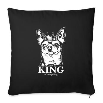 Chihuahua Roi de tout Chien Chien Wilsigns - Housse de coussin décorative 45 x 45 cm - noir - Devant