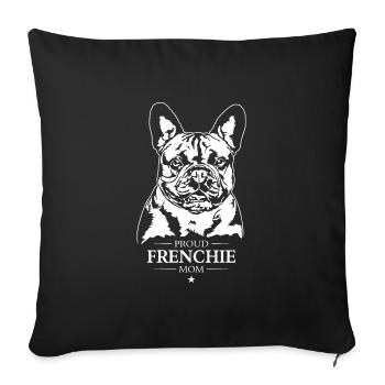 Frenchie Maman Chien Chien Bouledogue Français Wilsigns - Housse de coussin décorative 45 x 45 cm - noir - Devant