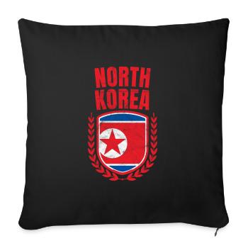 North Korea - Sofa pillowcase 17,3'' x 17,3'' (45 x 45 cm) - black - Front
