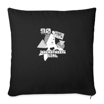 backstreet girl, backstreet, rétro, 90's.90s - Housse de coussin décorative 45 x 45 cm - noir - Devant
