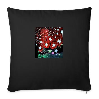 painting, stars, abstract, raven, bird - Sofa pillowcase 17,3'' x 17,3'' (45 x 45 cm) - black - Front