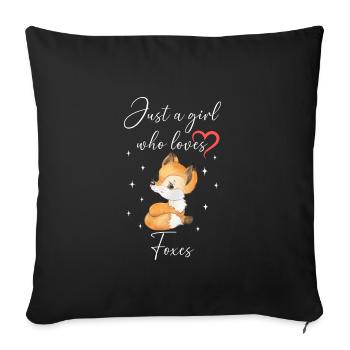 Frau Mädchen Liebe Herz Fuchs - Sofakissenbezug 45 x 45 cm - Schwarz - Vorne