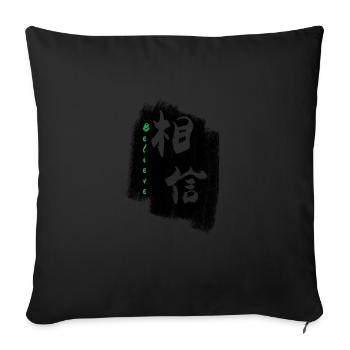 Believe in Chinese - Sofa pillowcase 17,3'' x 17,3'' (45 x 45 cm) - black - Front