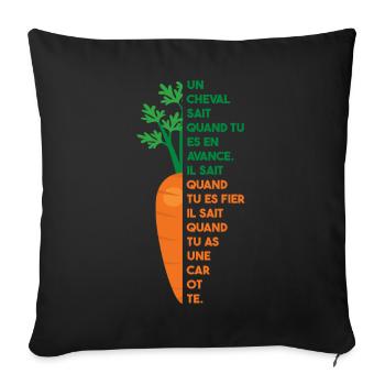 Carotte Chevaux - Housse de coussin décorative 45 x 45 cm - noir - Devant